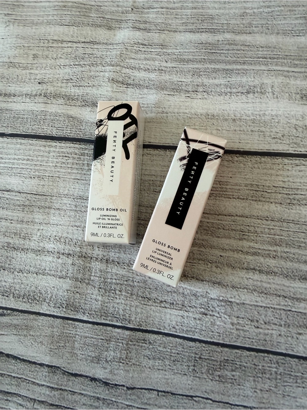 Fenty Beauty Gloss Bomb & Gloss Bomb Oil Duo - Beige Pink Packaging